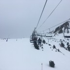Low clouds on Llac de Cubil chairlift