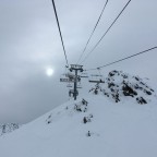 Atmospheric skies above the Font Negre chairlift
