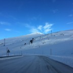 Blue skies and fresh snow around the mountains of Grau Roig