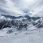 Stunning mountain views - looking across to the red Cami des Pessons run from the top of the Cubil chairlift.